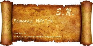 Simonyi Márk névjegykártya