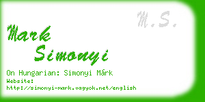 mark simonyi business card